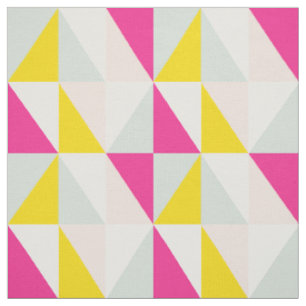 Geometrisches rosa und gelbes Muster Stoff
