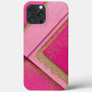 Geometrisches Rosa und Gold Glitter Abstract Case-Mate iPhone Hülle