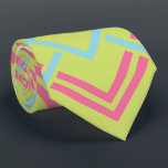 Geometrisches Rosa und Limone Krawatte für Hochzei<br><div class="desc">Jede Krawatte,  die nicht vorn und hinten gedruckt wird,  kann von Ihnen so angepasst werden,  dass der Druck auch auf der Rückseite vorhanden ist. Klicken Sie einfach auf mehr anpassen und wählen Sie alles aus und kopieren Sie dann die Rückseite und fügen Sie die Farbe ein.</div>