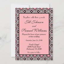 Geometrisches Rosa und Schwarz Moderne Hochzeit