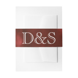 Geometrisches rotes Art Deco | Moderne Monogramm-H Einladungsbanderole