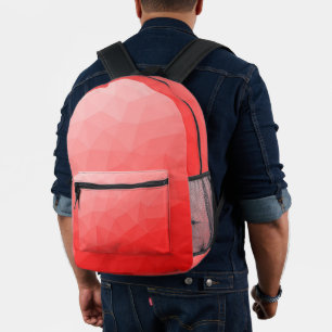 Geometrisches rotes Gefälle Bedruckter Rucksack
