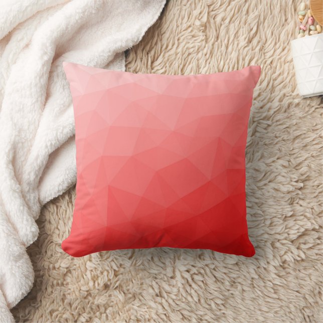 Geometrisches rotes Gefälle Kissen (Decke)