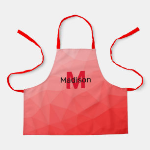 Geometrisches rotes Gradientenmuster Monogramm Schürze