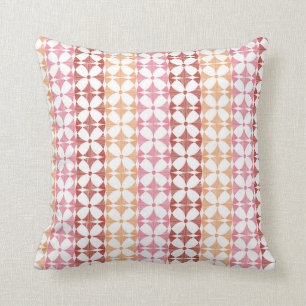 Geometrisches rotes ikat stripes Muster Kissen