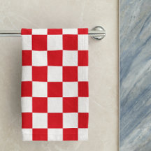 Geometrisches rotes kroatisches Schachbrettmuster
