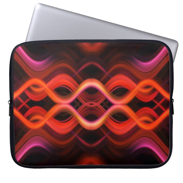 Geometrisches rotes Liniendesign. Laptopschutzhülle (Vorderseite)