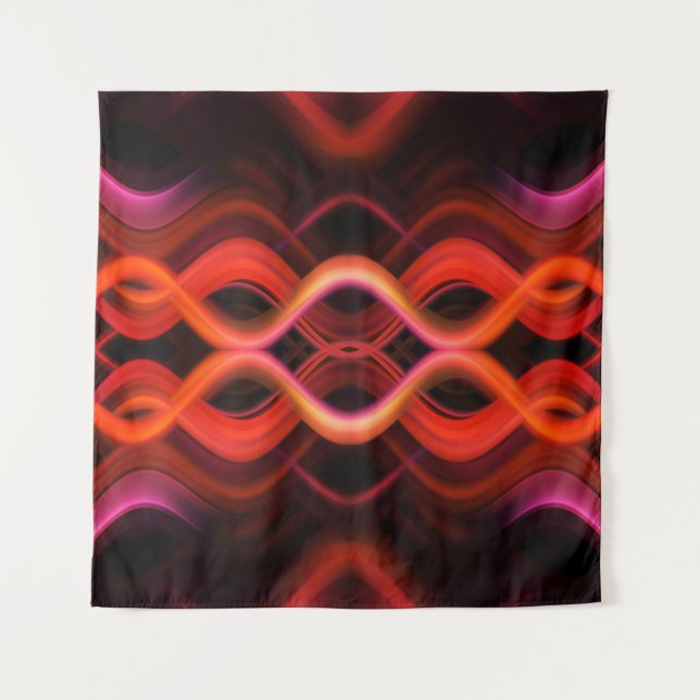 Geometrisches rotes Liniendesign. Wandteppich (Vorderseite)