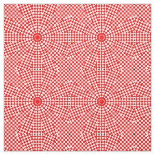 Geometrisches rotes Muster des weißen Circle Star Stoff
