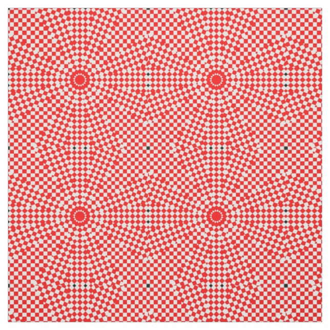 Geometrisches rotes Muster des weißen Circle Star Stoff (Muster)