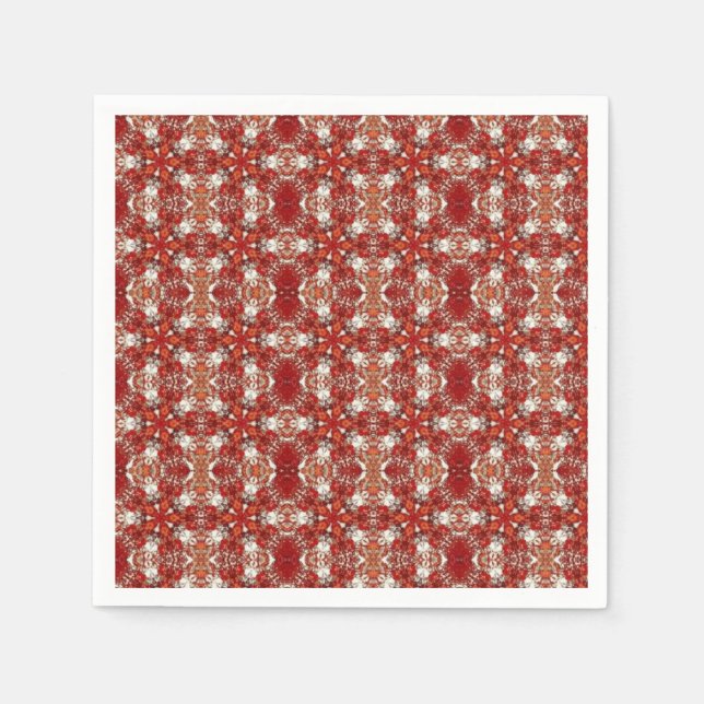 Geometrisches rotes Schneeballdesign Napkins Serviette (Vorderseite)