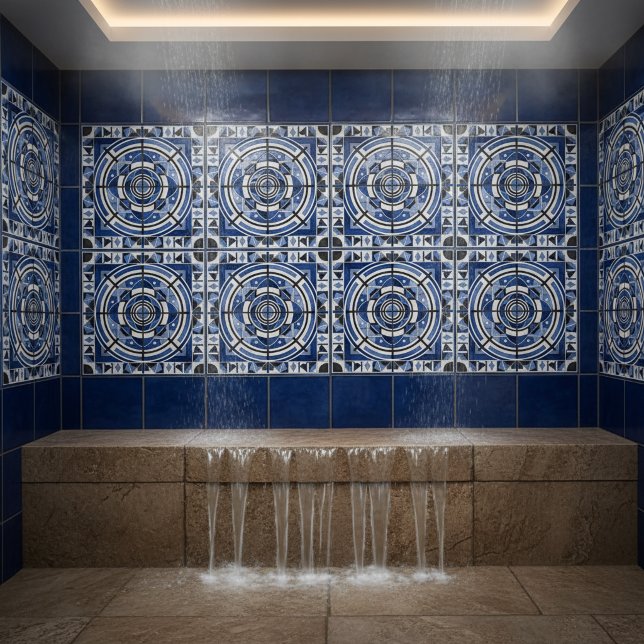 Geometrisches rotes Schweizer modernistisches Kera Fliese (Von Creator hochgeladen)
