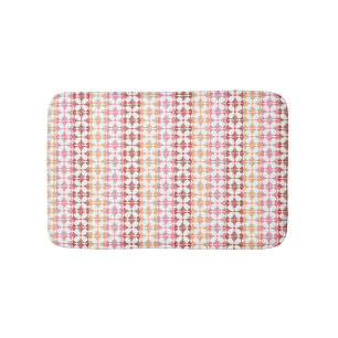 Geometrisches rotes Stripmuster Badematte