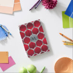 Geometrisches rotes und metallisches Silbermuster  iPad Mini Hülle<br><div class="desc">Elegantes rotes und silbergraues modernes polygonales geometrisches Design mit individuellem Monogramm.</div>