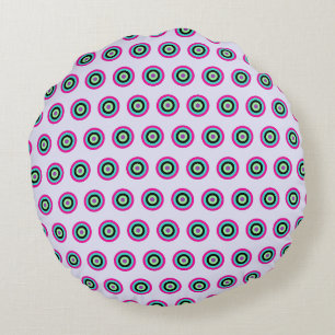 Geometrisches Rundwurfkissen - Fett- und Pastellfa Rundes Kissen