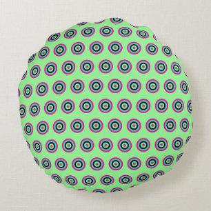 Geometrisches Rundwurfkissen - Fett- und Pastellfa Rundes Kissen