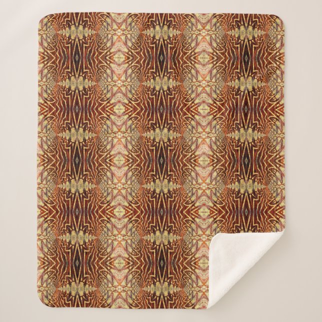 Geometrisches Rustikales Boho Brown Vintag Tribal  Sherpadecke (Vorderseite)
