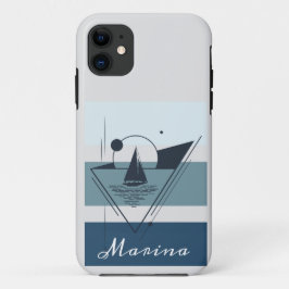 Geometrisches Sailboat Moderne Kunst Personalisier Case-Mate iPhone Hülle
