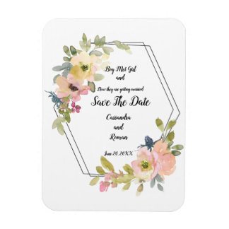 Geometrisches Save the Date Magnet