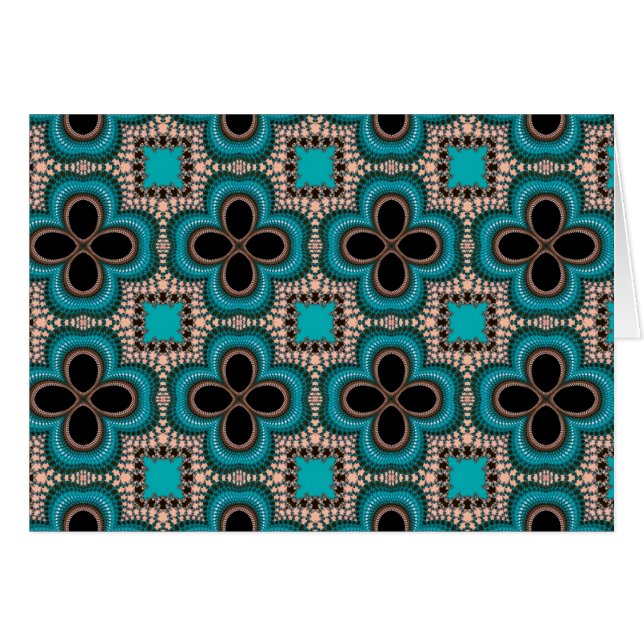 Geometrisches Schwarz-aquamarin-Marokkanisches Mus (Vorderseite (Horizontal))