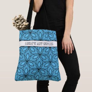 Geometrisches Schwarz-Blau-Kunsthandwerk Tasche