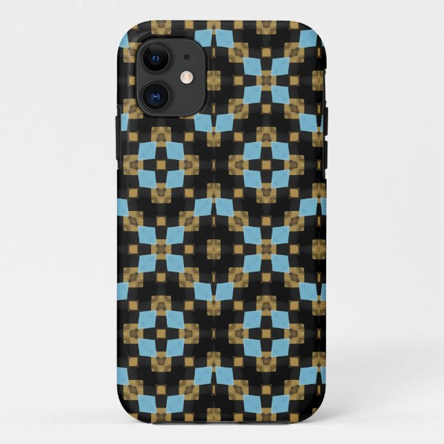 Geometrisches Schwarz-Braun-Design Case-Mate iPhone Hülle (Rückseite)