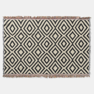 Geometrisches Schwarz & Creme Diamantmuster Decke