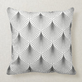Geometrisches Schwarz-Deko-Muster auf Weiß Kissen