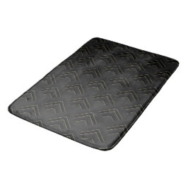 Geometrisches Schwarz-Gold-Muster Badematte