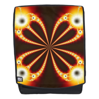 Geometrisches Schwarz-Orange-Design Rucksack