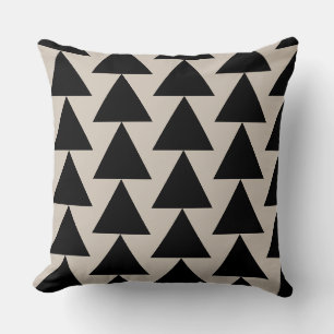 Geometrisches Schwarz und Elfenbeindreieck Moderne Kissen