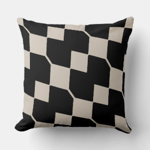 Geometrisches Schwarz und Elfenbeindreieck Moderne Kissen