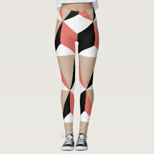 Geometrisches Schwarz-Weiß-Korallenmuster. Leggings