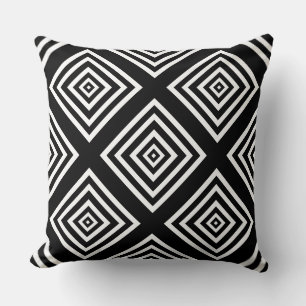 Geometrisches Schwarz-Weiß-Modern-Kissen Kissen
