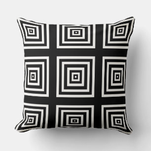 Geometrisches Schwarz-Weiß-Modern-Kissen Kissen
