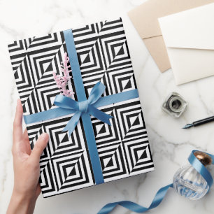 Geometrisches Schwarz-Weiß-Muster Geschenkpapier