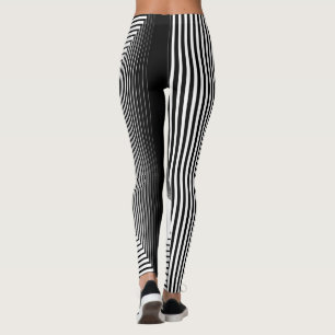 geometrisches Schwarz-Weiß-Muster Leggings