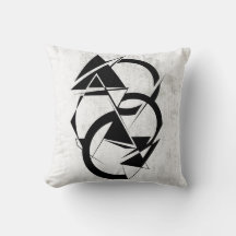 Geometrisches Schwarz-Weiß-Wurfkissen