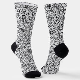 Geometrisches Schwarz-weißes Design abstrakte Kuns Socken