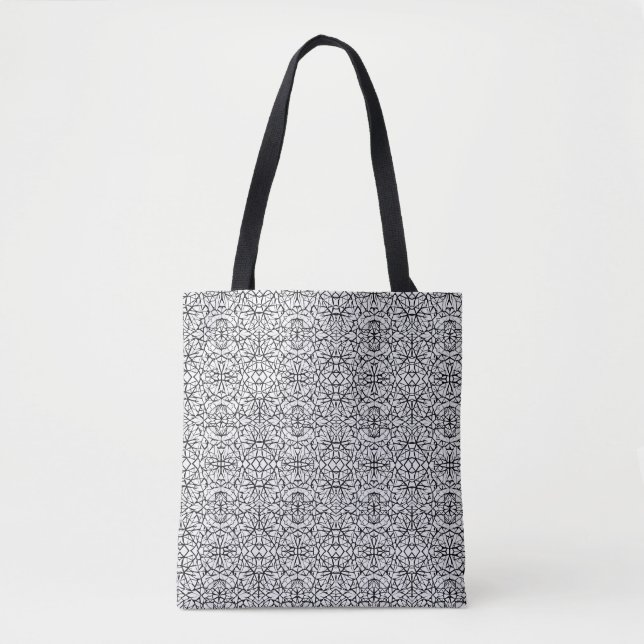 Geometrisches Schwarz-weißes Design abstrakte Kuns Tasche (Vorderseite)