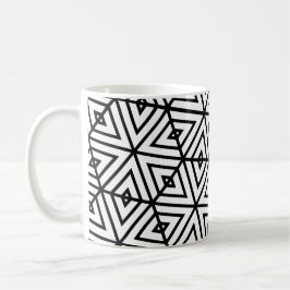 Geometrisches Schwarz-weißes Hexagon-Honeycomb-Mus Kaffeetasse