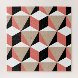 Geometrisches Schwarz-weißes Korallenmuster.