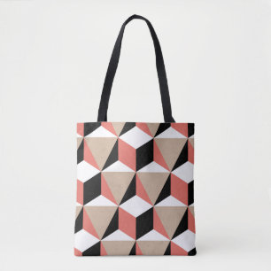 Geometrisches Schwarz-weißes Korallenmuster. Tasche
