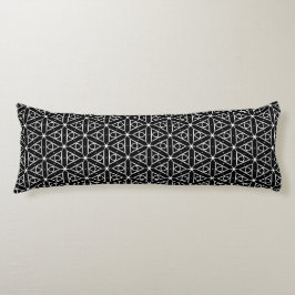Geometrisches Schwarz-weißes und Silver Geometrism Seitenschläferkissen