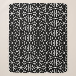 Geometrisches Schwarz-weißes und Silver Geometrism Sherpadecke