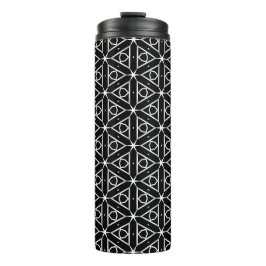 Geometrisches Schwarz-weißes und Silver Geometrism Thermosbecher