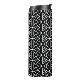 Geometrisches Schwarz-weißes und Silver Geometrism Thermosbecher