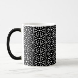 Geometrisches Schwarz-weißes und Silver Geometrism Verwandlungstasse