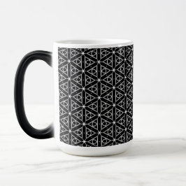 Geometrisches Schwarz-weißes und Silver Geometrism Verwandlungstasse