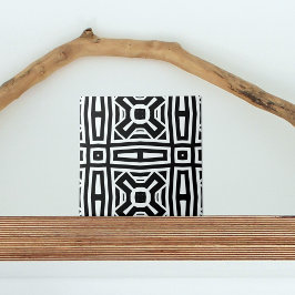 Geometrisches Schwarzweiß-Abstraktes Op Art Muster Fliese